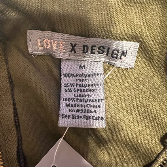 Love X Design Women’s. Elegant Olive Jumpsuit. NWT/ Sz.M - Picture 7 of 14